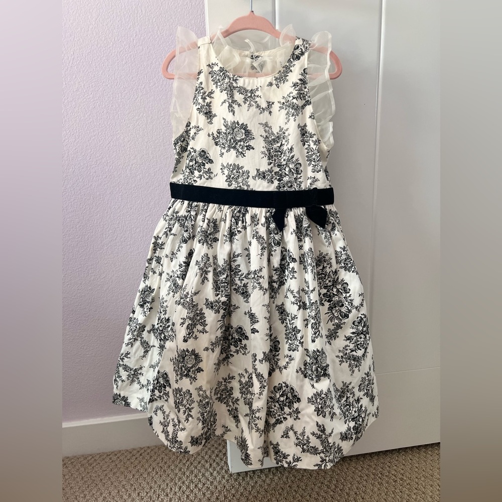 Janie and Jack floral toile ruffle dress, size 4